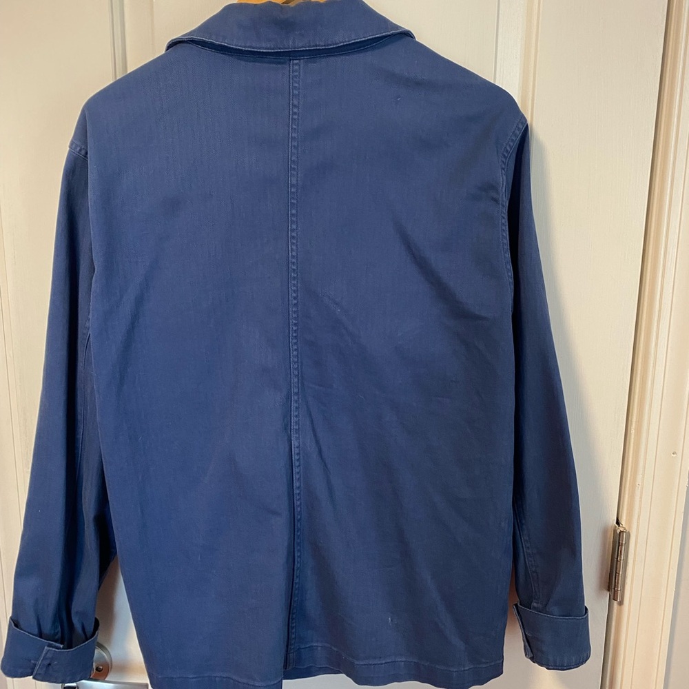 Blue Button-Up Work Jacket - Picture 2 of 3